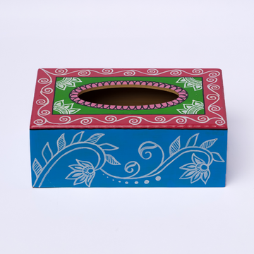 Floral Handpainted Tissue Holder Box