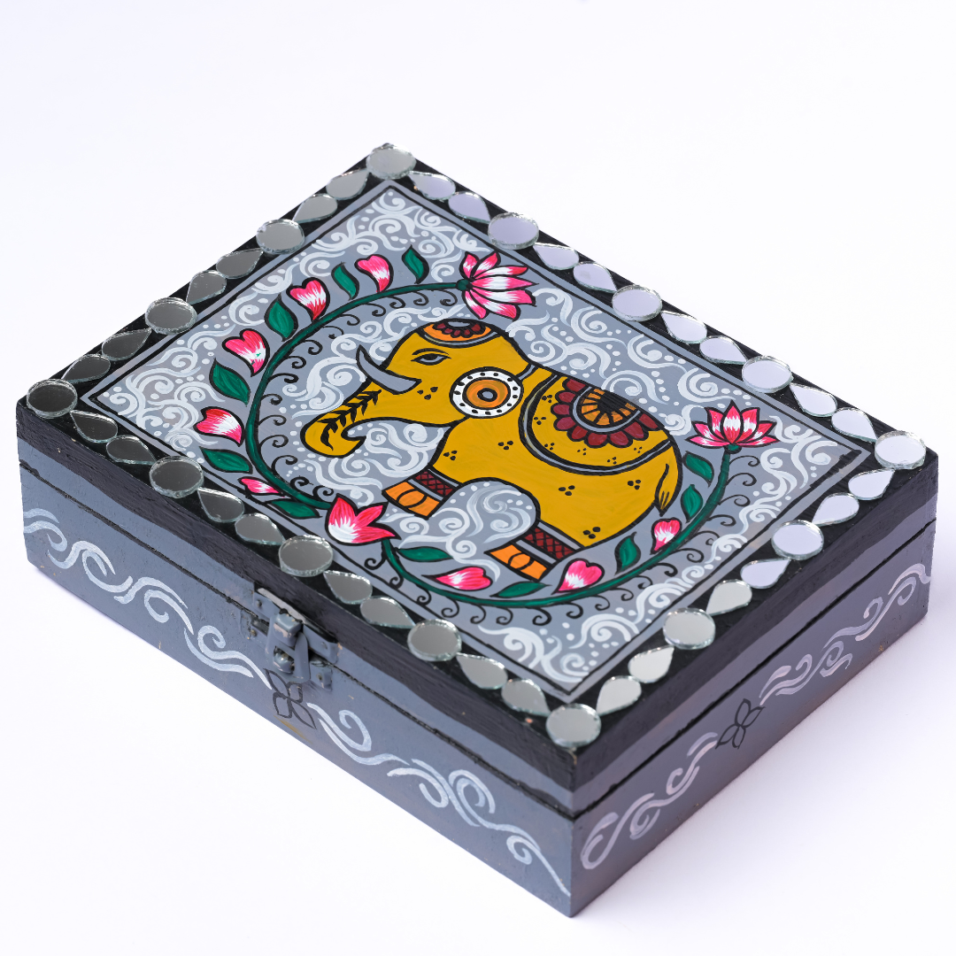 Baby Elephant Handpainted Jewellery Box