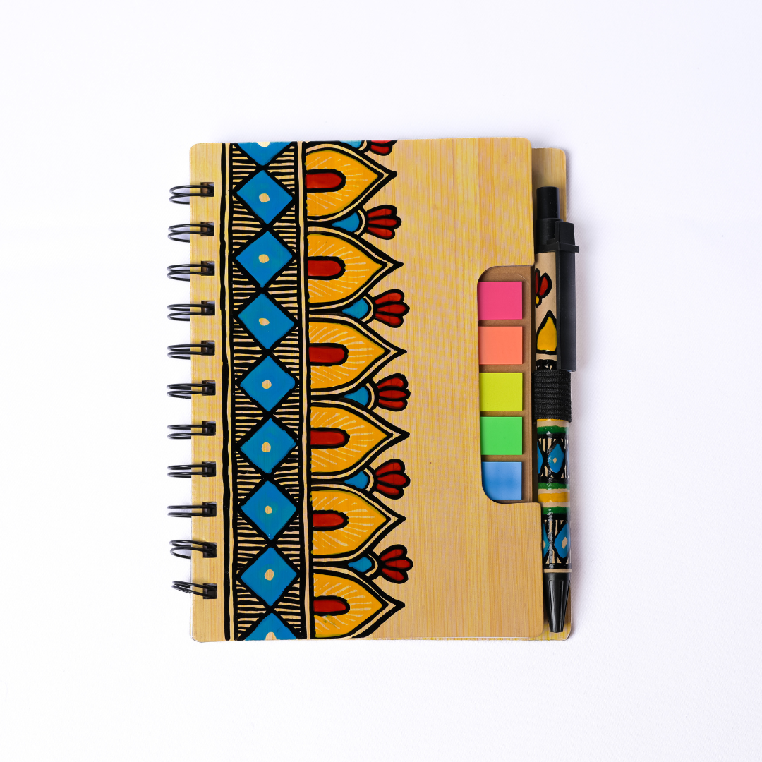 Madhubani Style Handpainted Wooden Diary