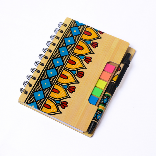 Madhubani Style Handpainted Wooden Diary