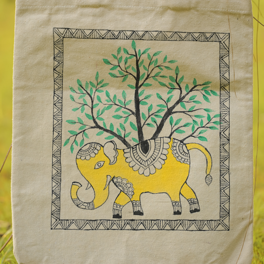 Baby Elephant Handpainted Tote Bag