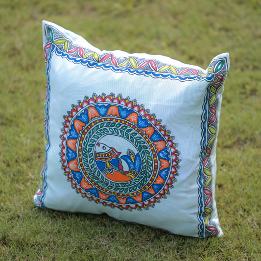 Matsya Handpainted Cushion Cover