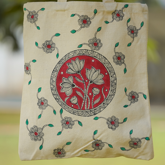 Flower Handpainted Tote Bag