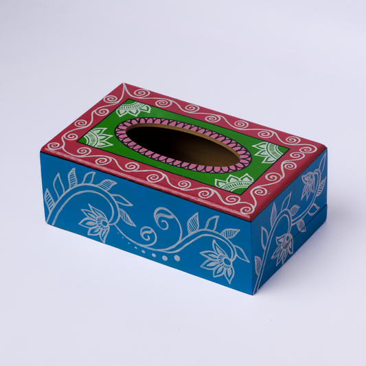 Floral Handpainted Tissue Holder Box