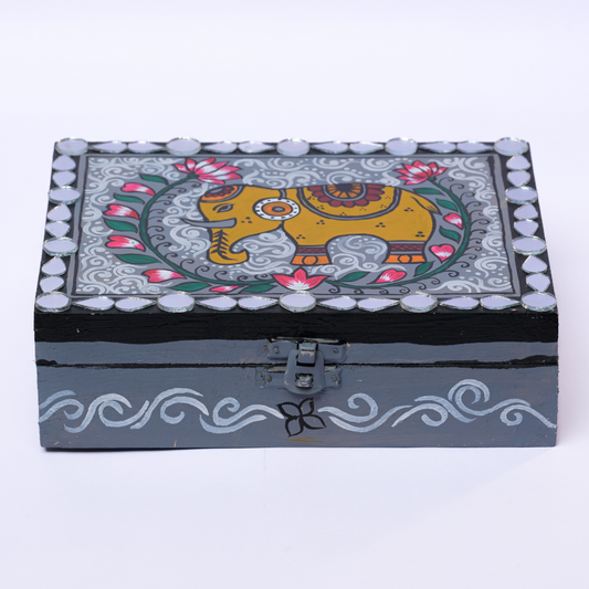 Baby Elephant Handpainted Jewellery Box