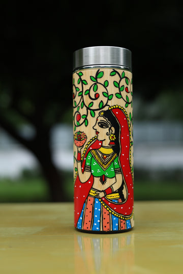 Handpainted Bamboo  FLASK