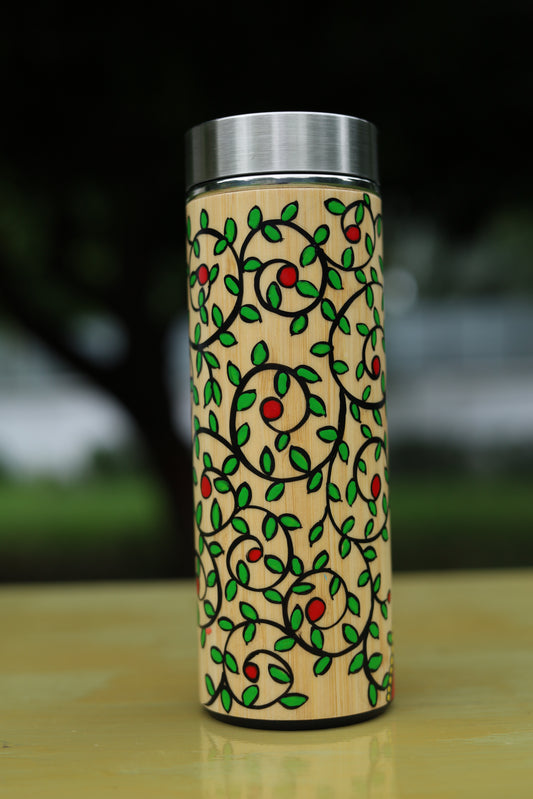 Handpainted Bamboo  FLASK